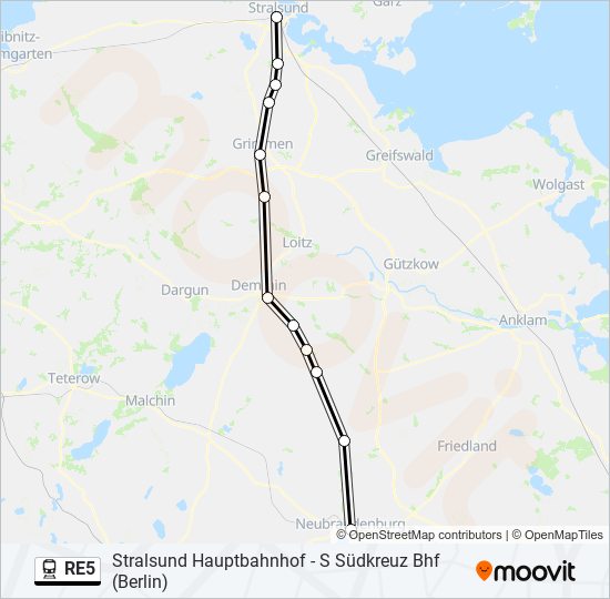 RE5 train Line Map