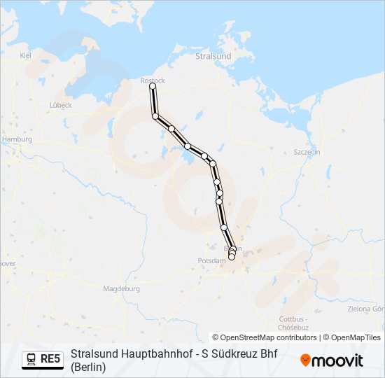 RE5 train Line Map