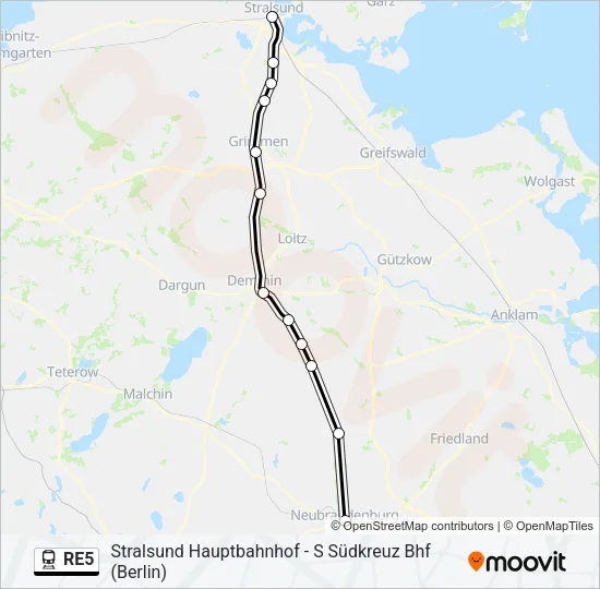 RE5 Train Line Map