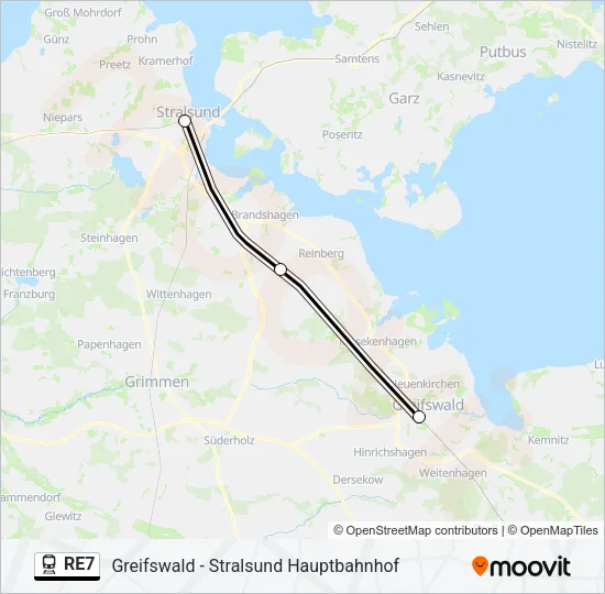 RE7 Train Line Map