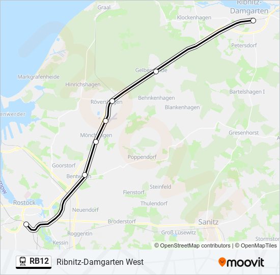 Bahnlinie RB12 Karte