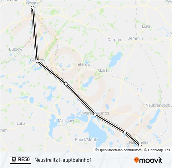 RE50 train Line Map