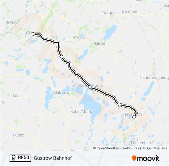 RE50 train Line Map