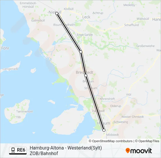 RE6 Train Line Map