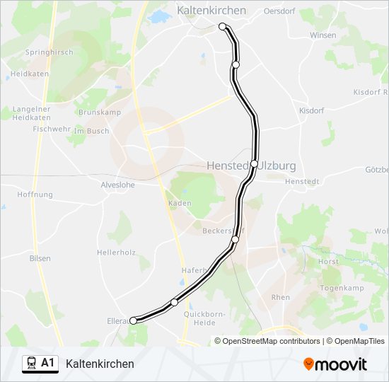 Поезд A1: карта маршрута