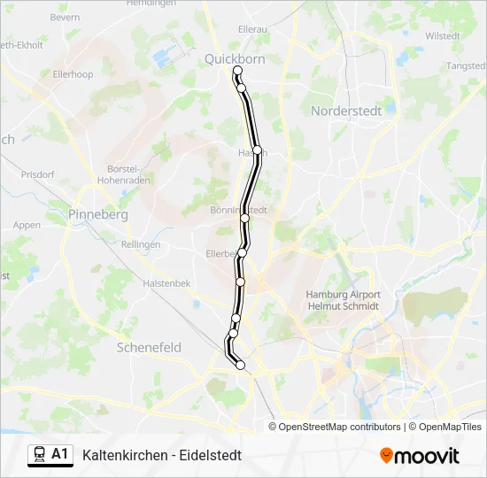 Поезд A1: карта маршрута