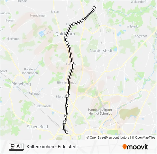 Поезд A1: карта маршрута