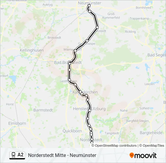 A2 Train Line Map
