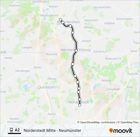 A2 Train Line Map