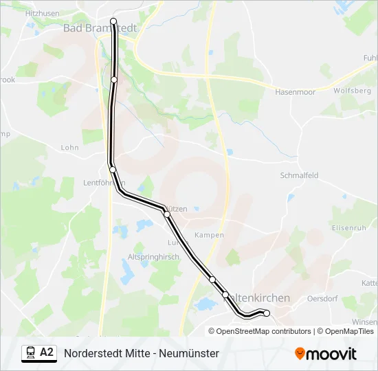 A2 Train Line Map
