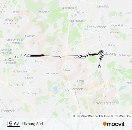 A3 Train Line Map
