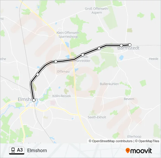 A3 Train Line Map