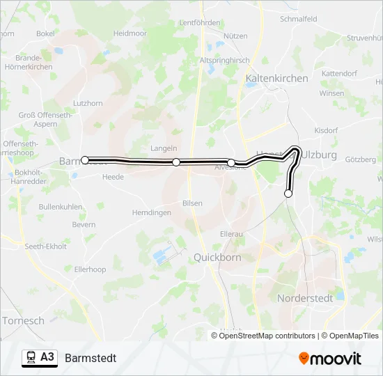 A3 Train Line Map
