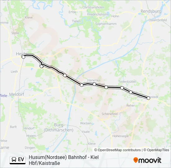 Автобус EV: карта маршрута