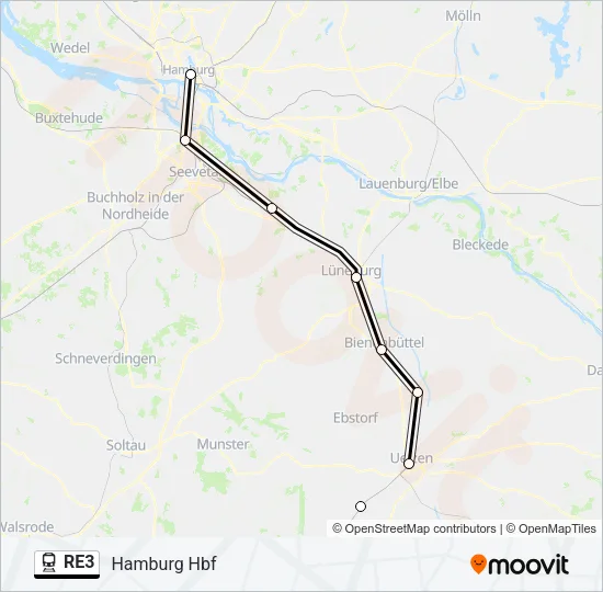 RE3 Train Line Map