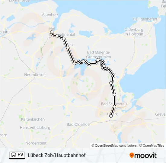 Автобус EV: карта маршрута