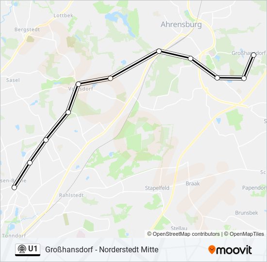 U1 subway Line Map