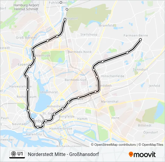 Метро U1: карта маршрута