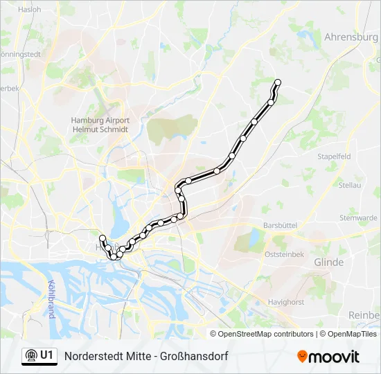 Метро U1: карта маршрута