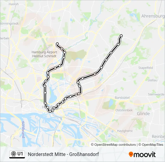 Метро U1: карта маршрута
