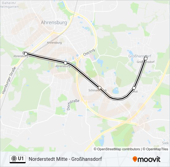 Метро U1: карта маршрута