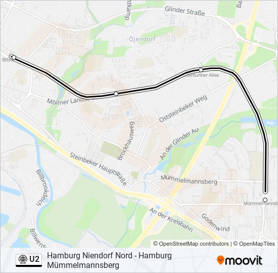 U2 subway Line Map