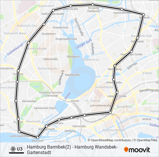 U3 subway Line Map