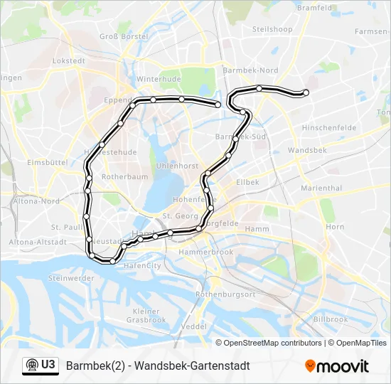 Метро U3: карта маршрута