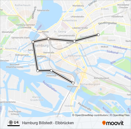 U4 subway Line Map