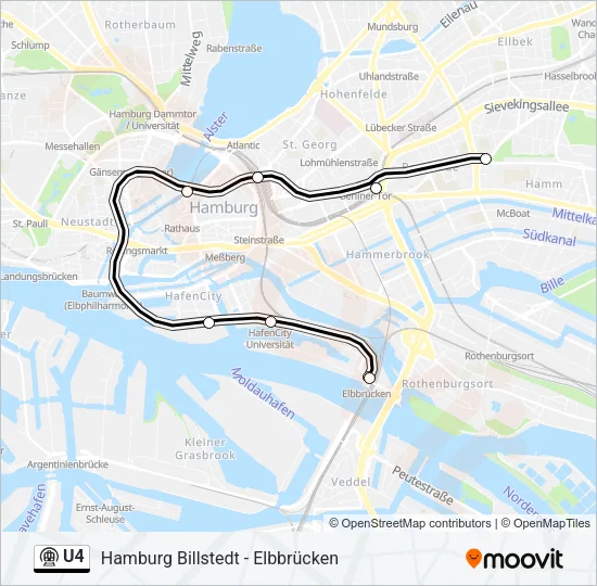 U4 Subway Line Map
