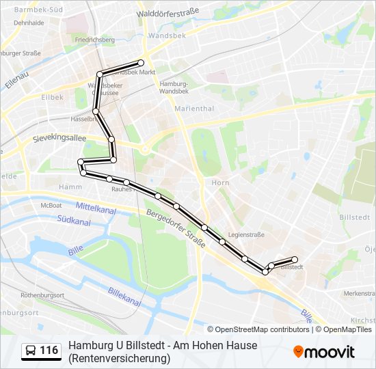 116 Route: Schedules, Stops & Maps - Hamburg U Wandsbek Markt (Updated)