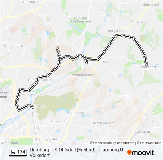 174 Route: Schedules, Stops & Maps - Hamburg U S Ohlsdorf(Freibad ...