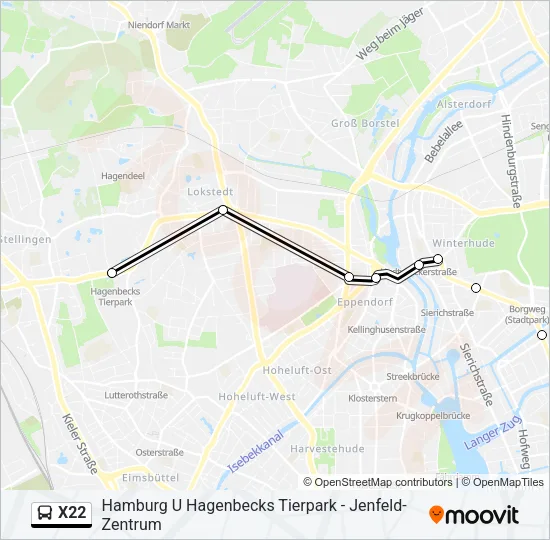  X22: карта маршрута