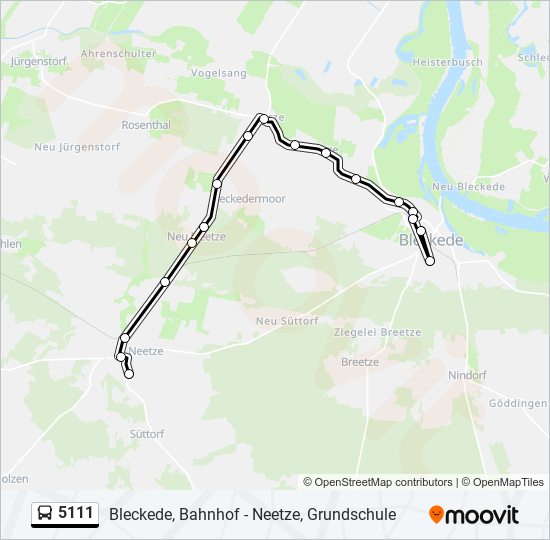 5111 Route: Schedules, Stops & Maps - Neetze, Grundschule (Updated)