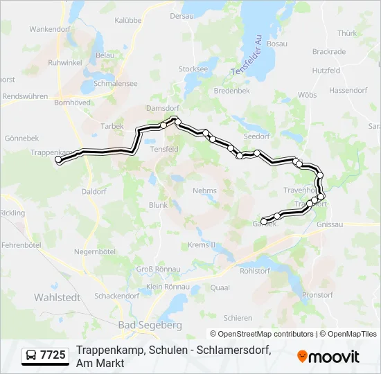 Автобус 7725: карта маршрута
