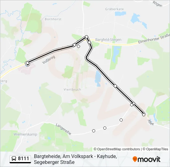 Автобус 8111: карта маршрута