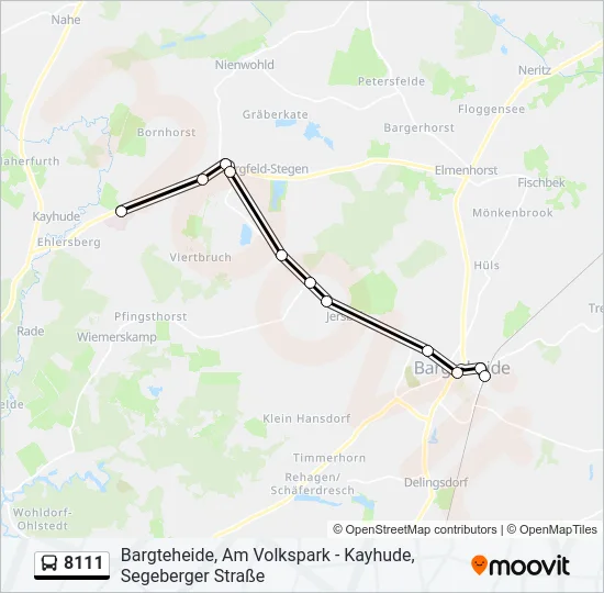 Автобус 8111: карта маршрута