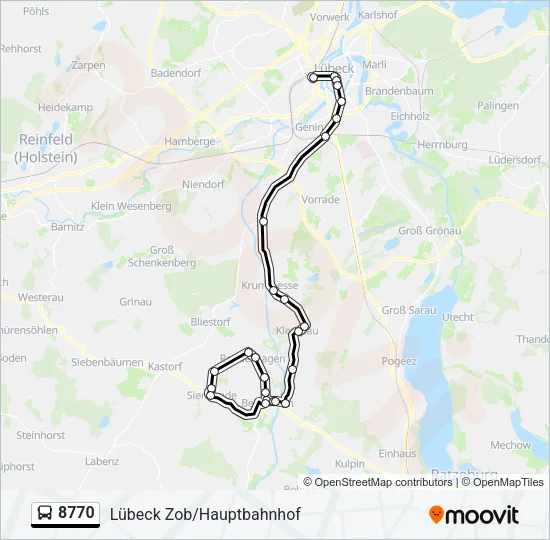 Автобус 8770: карта маршрута