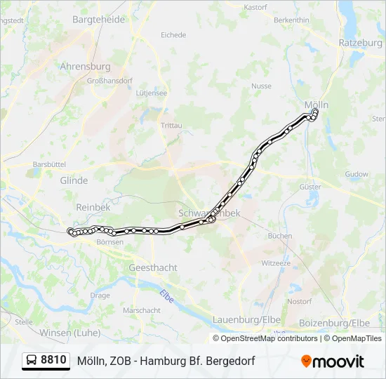 Автобус 8810: карта маршрута