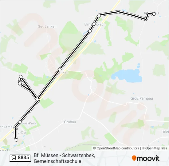 Автобус 8835: карта маршрута