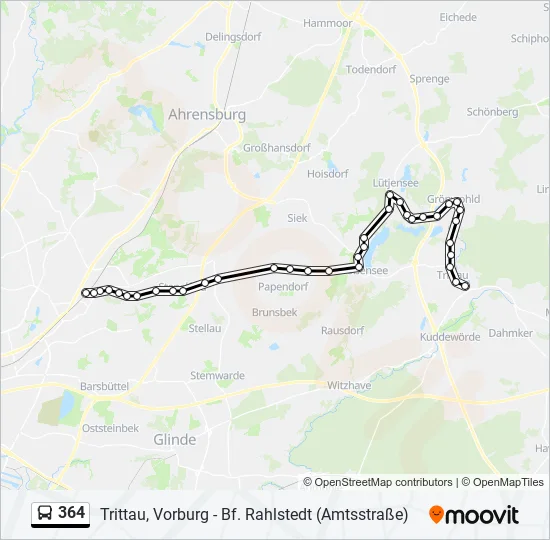Автобус 364: карта маршрута