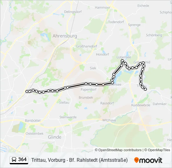 Автобус 364: карта маршрута