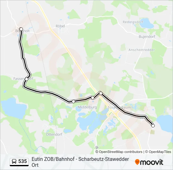Автобус 535: карта маршрута