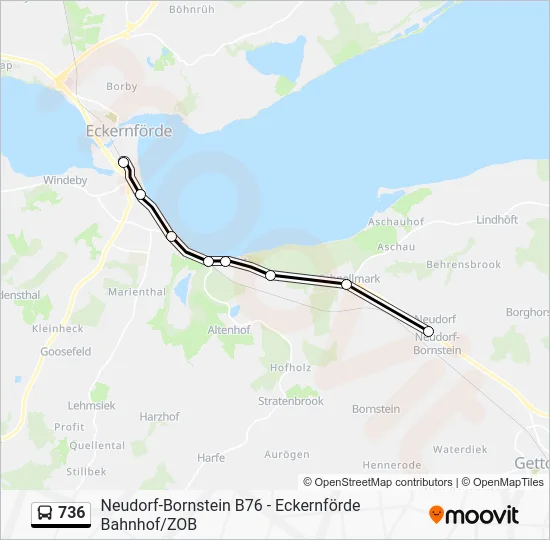 Автобус 736: карта маршрута