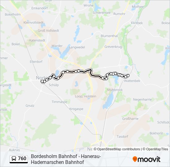 760 Route: Fahrpläne, Haltestellen & Karten - Nortorf(B Neumünster) Zob ...