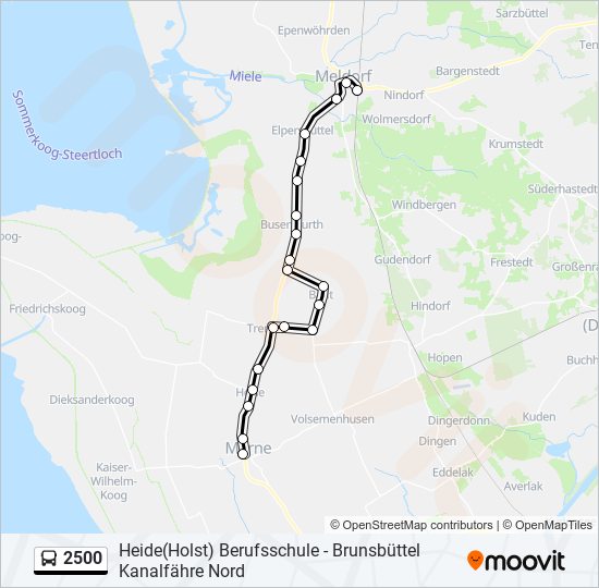 Buslinie 2500 Karte