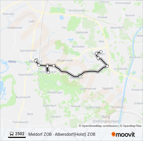 2502 Route: Schedules, Stops & Maps - Meldorf Gemeinschaftsschule (Updated)