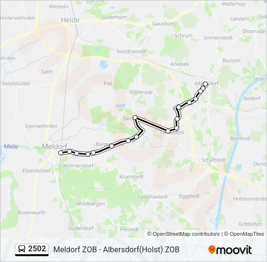2502 Bus Line Map