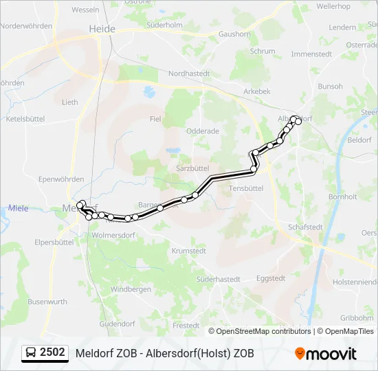 2502 Bus Line Map