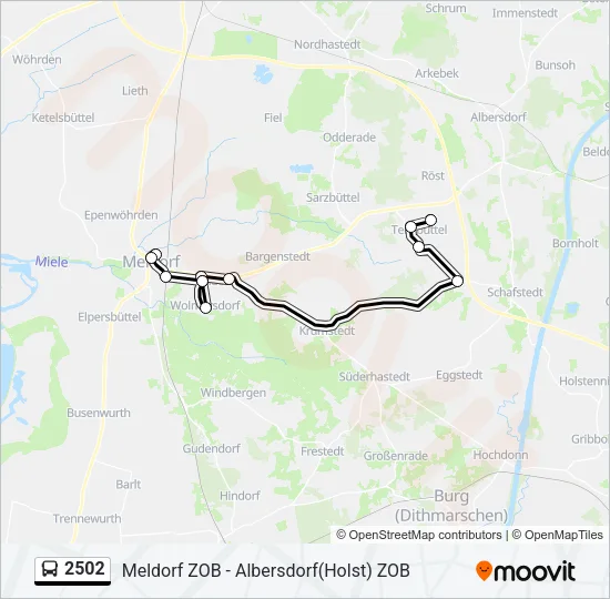 2502 Bus Line Map